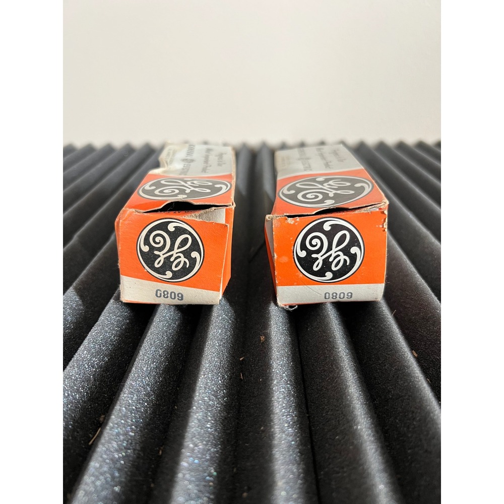 Vintage GE G809 Electronic Tubes Pair Valve Amplifier Vintage With Boxes